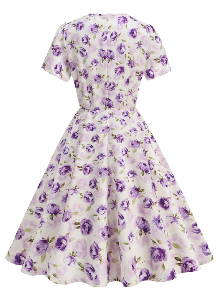 1950s Vintage Floral Swing Dress - vintage dress, retro fashion, rockabilly