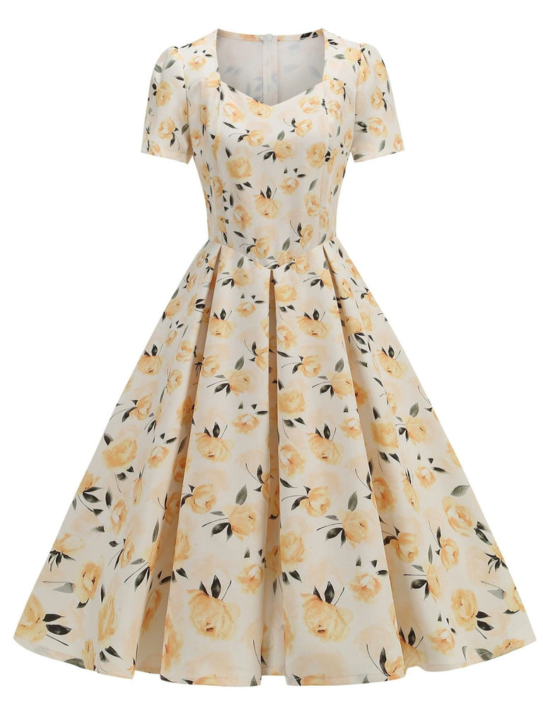 1950s Vintage Floral Swing Dress - vintage dress, retro fashion, rockabilly