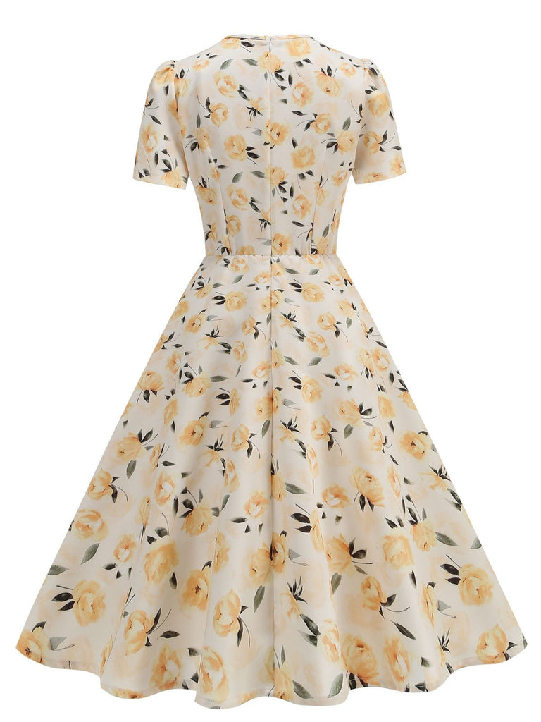 1950s Vintage Floral Swing Dress - vintage dress, retro fashion, rockabilly
