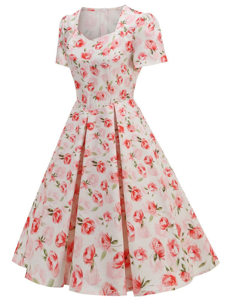 1950s Vintage Floral Swing Dress - vintage dress, retro fashion, rockabilly