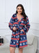 1950s Winter Print Plush Hooded Robe - vintage fashion, retro style