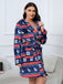 1950s Winter Print Plush Hooded Robe - vintage fashion, retro style