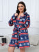 1950s Winter Print Plush Hooded Robe - vintage fashion, retro style