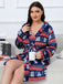 1950s Winter Print Plush Hooded Robe - vintage fashion, retro style