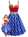 1950s Wonder Woman Star Print Swing Party Dress, vintage dress, retro fashion, rockabilly, pin-up fashion - vintage inspired fashion