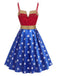 1950s Wonder Woman Star Print Swing Party Dress, vintage dress, retro fashion, rockabilly, pin-up fashion - vintage inspired fashion