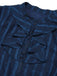 2PCS Navy Blue 1960s Stand Collar Shirt & Solid Wrap Skirts - vintage skirt, retro style