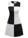 1960s Black And White Color Block Dress - vintage dress, retro fashion, classic black