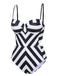 1960s Black White Contrast Stripes Swimsuit, vintage swimsuit, pin-up swimwear - perfect for women who love vintage and retro fashion
