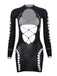 1960s Bodycon Long Sleeve One Piece Sleepwear