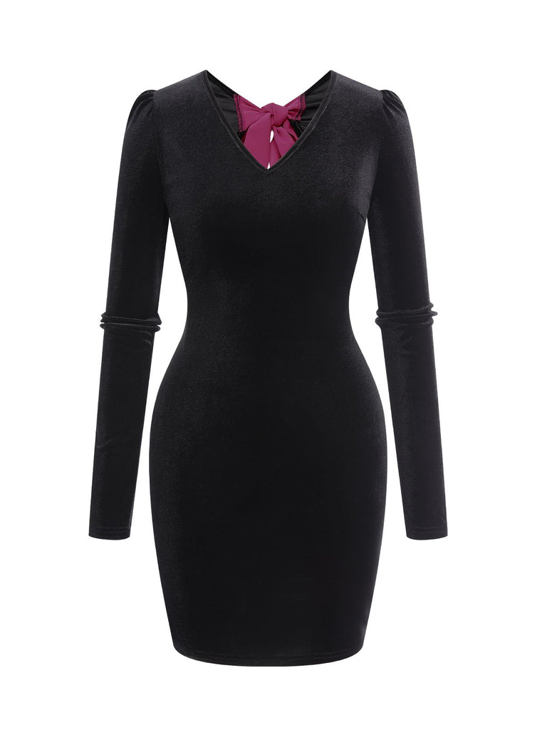 1960s Bowknot Velvet Open Back | 1960s | vintage dress, retro fashion