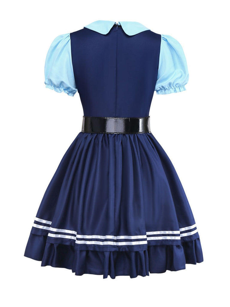 1960s Bunny Officer Mock Two-Piece Shirt Dress Set - vintage dress, retro fashion