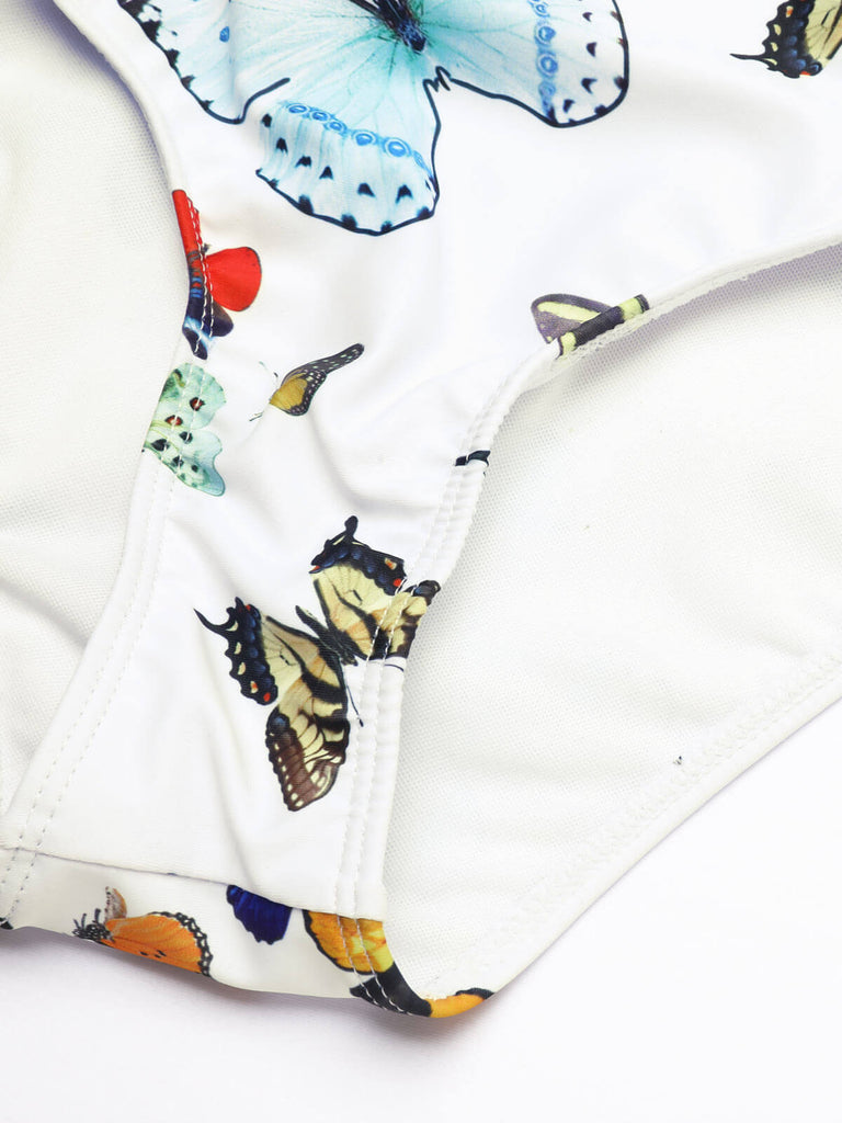 1960s Butterflies Strap One-piece Swimsuit & Cover-up Skirt: timeless style reimagined