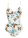 1960s Butterflies Strap One-piece Swimsuit & Cover-up Skirt — vintage elegance for the modern woman