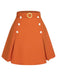 1960s Button Solid Belted Skirt: 1960s grace for the woman who dances through life
