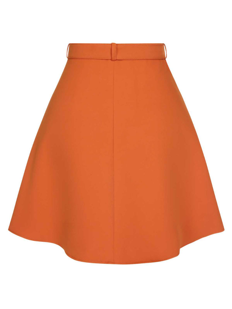 1960s Button Solid Belted Skirt — because 1960s glamour deserves an encore