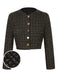 1960s Button Tweed Long Sleeve Cropped Coat, vintage coat, retro outerwear - perfect for women who love vintage and retro fashion