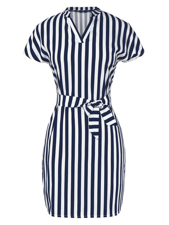 1960s Cap Sleeve Vertical Stripe Pencil Dress, vintage dress, retro fashion - perfect for women who love vintage and retro fashion