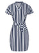 1960s Cap Sleeve Vertical Stripe Pencil Dress, vintage dress, retro fashion - perfect for women who love vintage and retro fashion