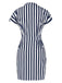 1960s Cap Sleeve Vertical Stripe Pencil Dress, vintage dress, retro fashion - perfect for women who love vintage and retro fashion