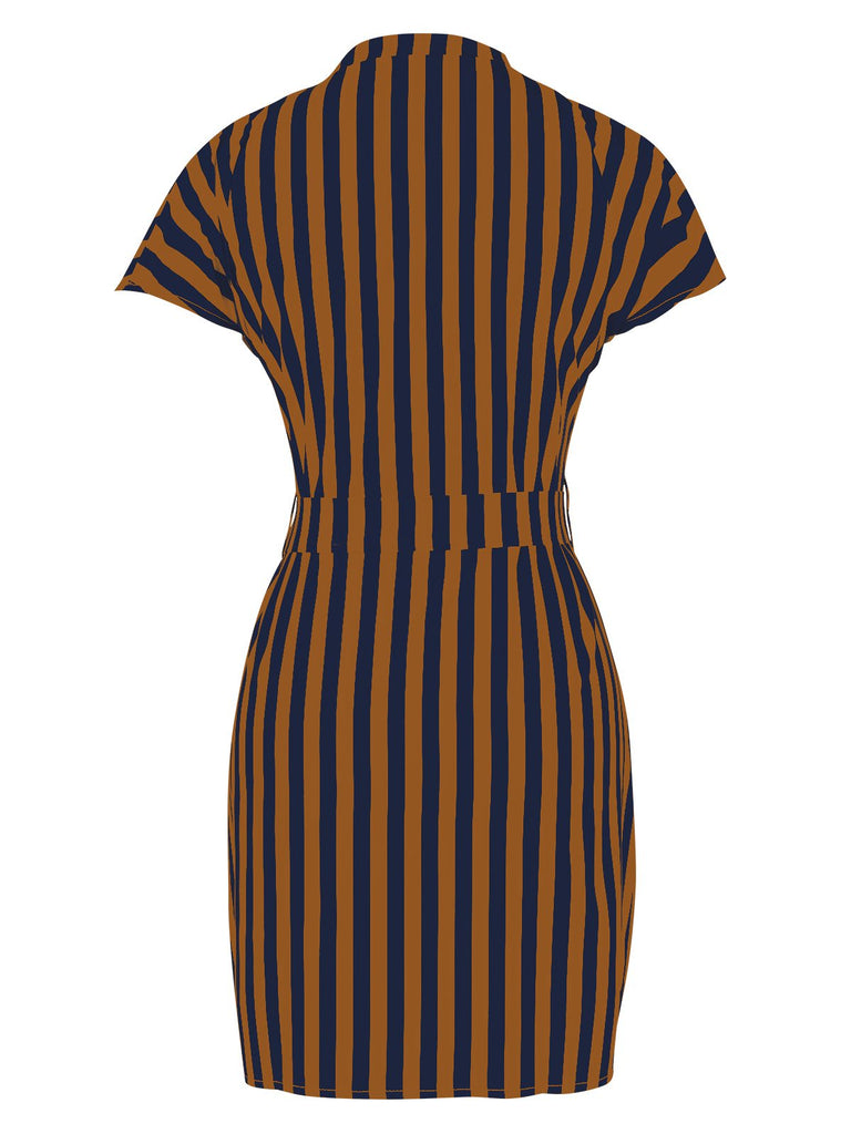1960s Cap Sleeve Vertical Stripe Pencil Dress, vintage dress, retro fashion - perfect for women who love vintage and retro fashion