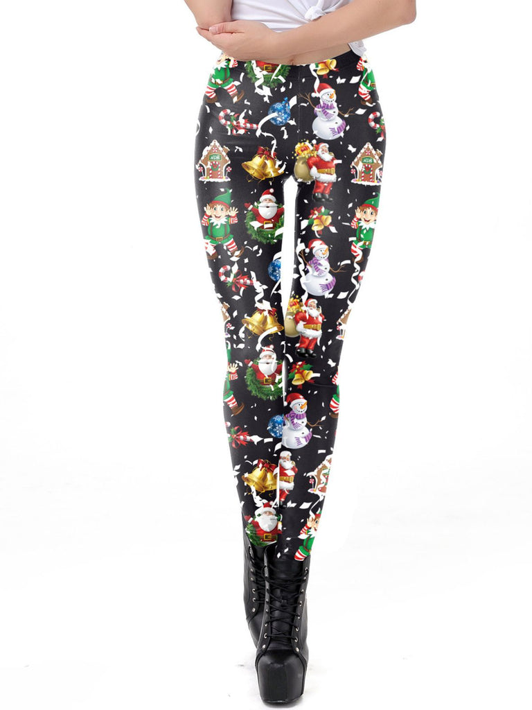 1960s Christmas Classic Elements Leggings: timeless style reimagined