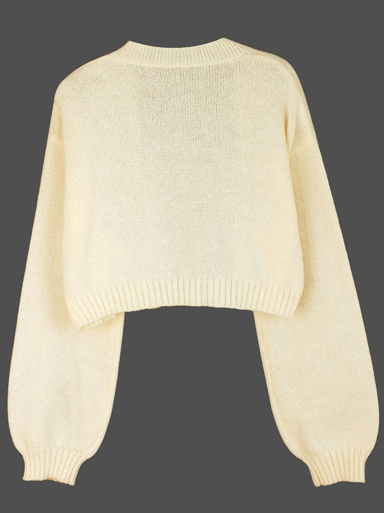 1960s Christmas Gingerbread Cropped Sweater Cardigan - vintage fashion, retro style