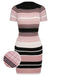 She slips into this 1960s Color Block Striped Knit Slim Dress and suddenly it's a 1960s daydream