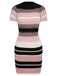 1960s Color Block Striped Knit Slim Dress: where 1960s romance meets her modern spirit