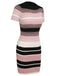 This 1960s Color Block Striped Knit Slim Dress wraps her in 1960s elegance, one twirl at a time