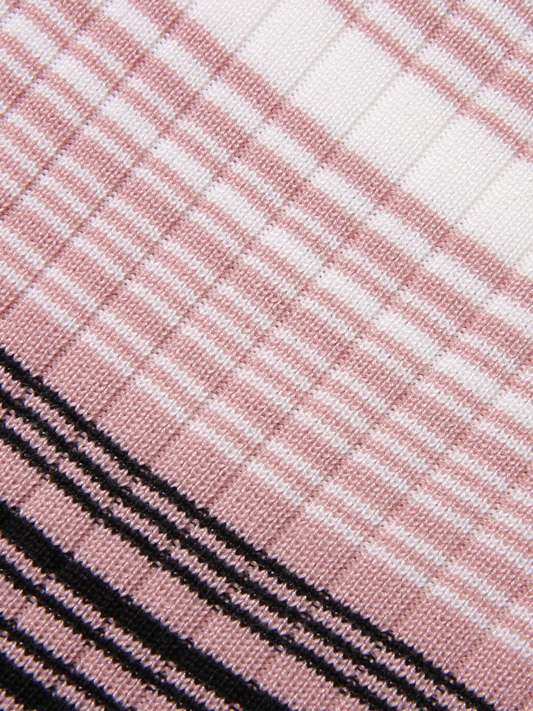 1960s Color Block Striped Knit Slim Dress: where 1960s romance meets her modern spirit