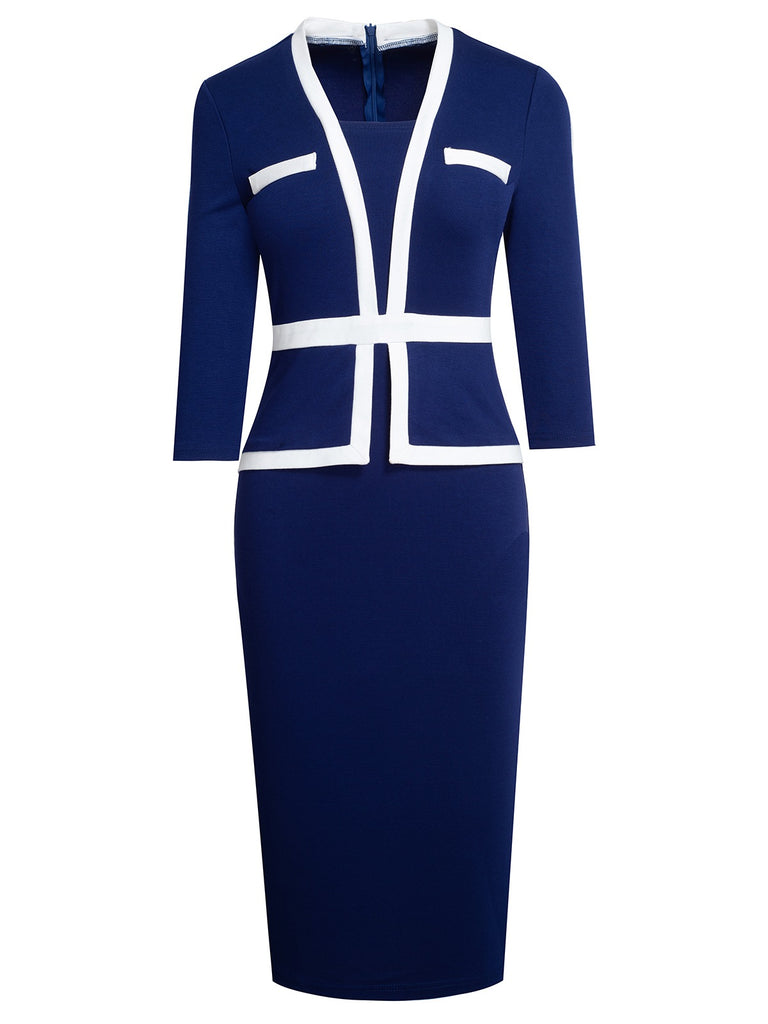 1960s Contrast Trim Bodycon Dress: where 1960s romance meets her modern spirit