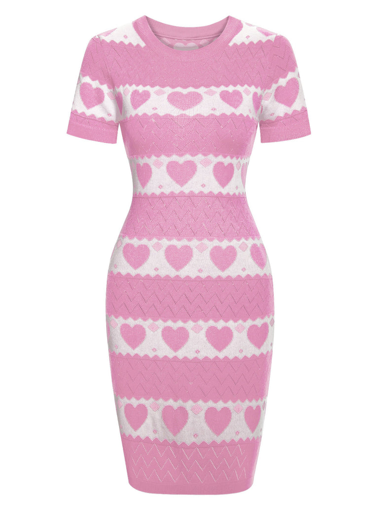 1960s Contrasting Heart Knitting Dress — vintage elegance for the modern woman