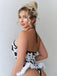 1960s Cow-Spotted Halter Lace-Up Plush Lingerie Set - vintage fashion, retro style