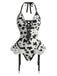 1960s Cow-Spotted Halter Lace-Up Plush Lingerie Set - vintage fashion, retro style