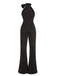 1960s Crewl Halter Bow Solid Jumpsuit, vintage romper, retro jumpsuit - perfect for women who love vintage and retro fashion