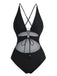 1960s Cutout Lace-Up Plunging One-Piece Swimsuit, vintage swimsuit, pin-up swimwear - perfect for women who love vintage and retro fashion