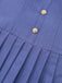 1960s Denim Halter Pleated Button Mini Dress - vintage dress, retro fashion