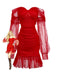 1960s Beading Sweetheart Neck Off-Shoulder Mesh Dress - vintage dress, retro fashion