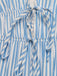 Blue 1960s Sleeveless Deep V-Neck Backless Striped Dress - vintage dress, retro fashion
