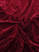 Burgundy 1960s Bow Collar Solid Velvet Ruffle Dress - vintage dress, retro fashion