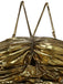 Gold 1960s Metallic Pleated Cutout Party Strap Dress - vintage dress, retro fashion, glamorous gold