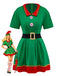 Green 1960s Christmas Elf Cosplay Costume Dress Set - vintage dress, retro fashion