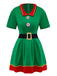 Green 1960s Christmas Elf Cosplay Costume Dress Set - vintage dress, retro fashion