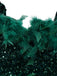 Green 1960s Off-Shoulder Sequined Feather Bodycon Dress - vintage dress, retro fashion