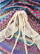 Multicolor 1960s Bohemian Drawstring Knit Straps Dress - vintage dress, retro fashion