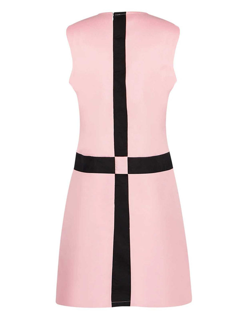 Pink 1960s The Queen’s Gambit Costume Sleeveless Dress - vintage dress, retro fashion