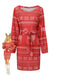 Red 1960s Christmas Reindeer Snowflake Belted Dress - vintage dress, retro fashion, elegant red