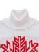 Red & White 1960s Snowflake Turtleneck Sweater Dress - vintage dress, retro fashion, elegant red