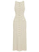 1960s Solid Sleeveless Single-Breasted Knitted Dress - vintage dress, retro fashion